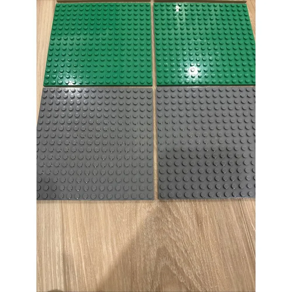 Lego 16 x 16 Plate Lot Of 6 #91405 Dark Tan, Green, Dark Bluish Gray 2x of Each